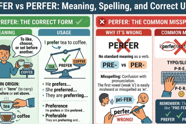 Prefer vs Perfer: Meaning, Spelling, and Correct Usage