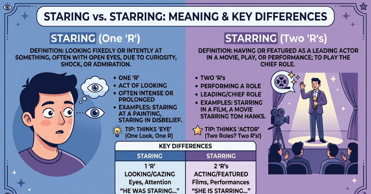 Staring or Starring: Meaning and Key Differences