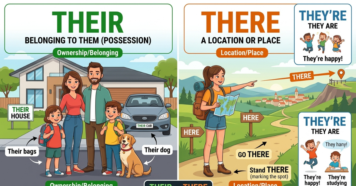 Their vs There: Meaning, Difference & Examples