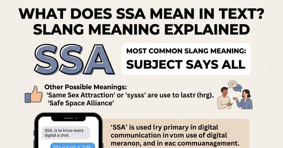 What Does SSA Mean in Text? Slang Meaning Explained